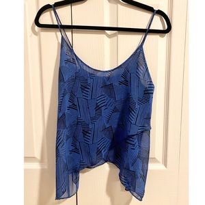 Sheer Navy Blue Prism Tank